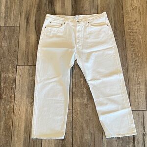 Agolde White Ankle Crop Jeans
